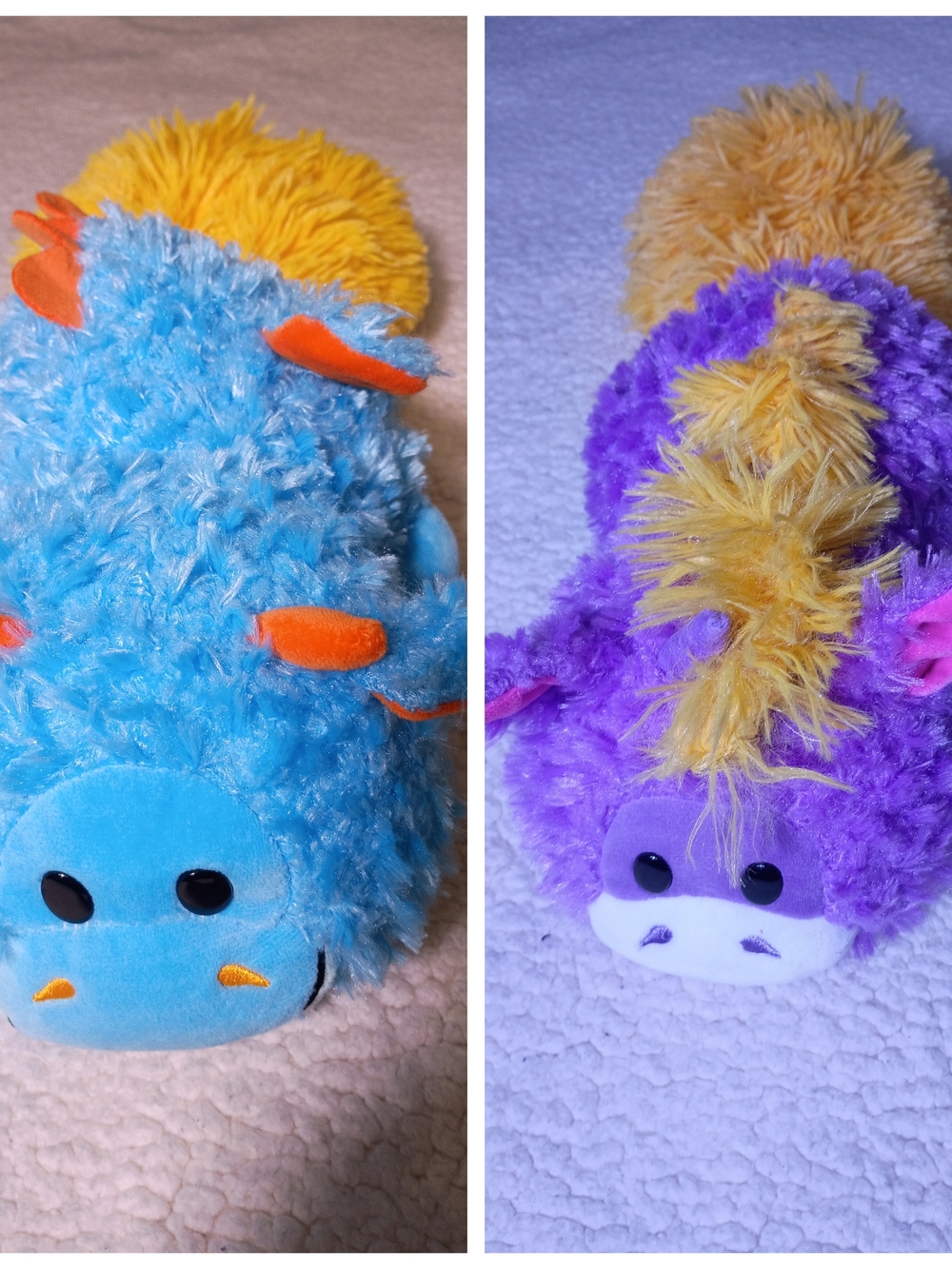 Plush Dragon Cuddle‎ Toy - Blue & Purple with Yellow Mane